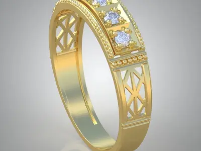 Diamond ring 0529 3D printable model Free 3D print model