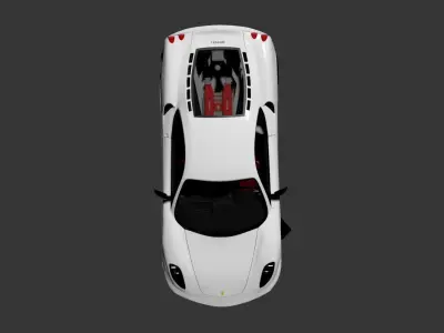 3D model of a white sports car 3D model