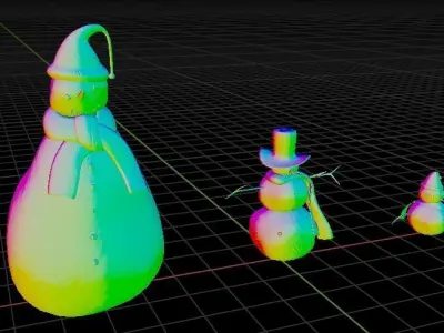 SNOWMAN Low-poly 3D model