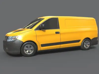 Generic Minivan 8 Colors Low-poly 3D model