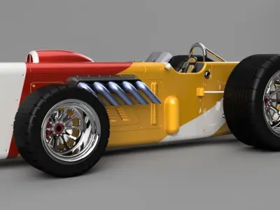 car racing retro vintage vehicles 3D model