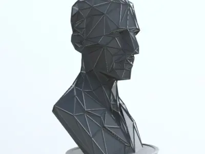 NIKOLA TESLA BUST WIREFRAME VORONOI WIREMESH MESH 3D print model