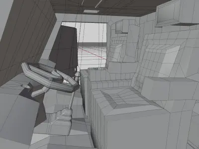 Miniature Cool Truck - Rigged For Animation - Ultra-Low Poly Low-poly 3D model