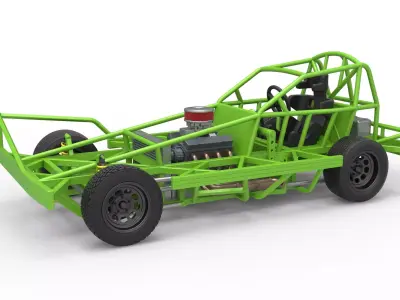 BriSCA Formula 1 Stock Car Base for Asphalt Scale 1 to 25 3D print model