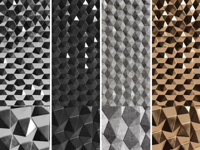 3D panels Hexagons 3D model