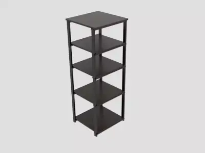  Origami Folding Decorative 4-Shelf Rack Straight Low-poly 3D model
