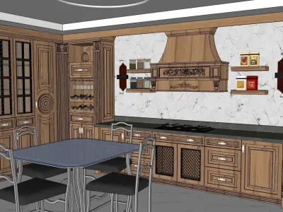 KITCHEN CLASSIC CABINET 3D model