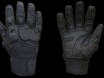 Tactical Gloves 013 Low-poly 3D model