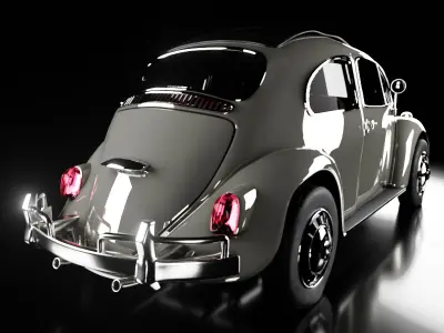 Classic Vw Beetle 3D Model Low-poly 3D model