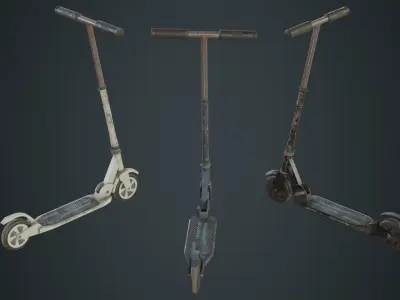 Kick Scooter 2B Low-poly 3D model