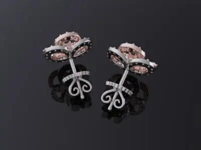 Diamond fllower earrings nice design 3D print model