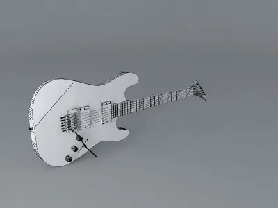 Jackson Soloist with rusty metal texture guitar Free 3D model