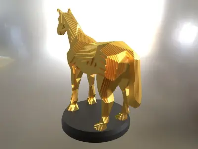 Parametric Horse Low-poly 3D model purchase