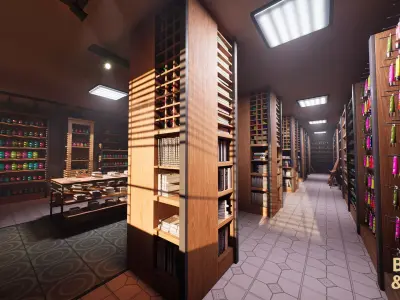 Modular Stationer Environment Low-poly 3D model