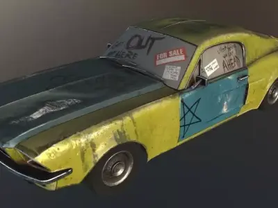 Forgotten Car Low-poly 3D model