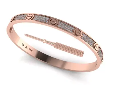 Love Bracelet With Diamonds - Size 18 3D print model