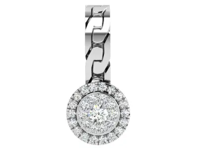 Round Halo Chain Pendant 4679 3D print model