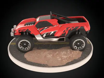 Dawgzilla pickup truck Low-poly 3D model