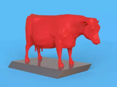 Low Poly Sculpture Cow 3D print model