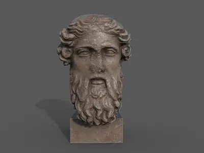 head of Dionysus  Low-poly 3D model