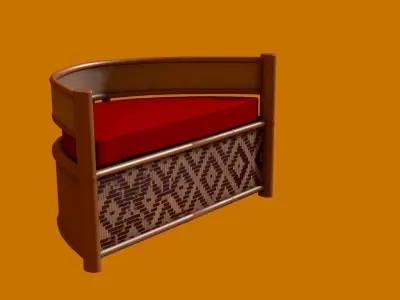 Soft Bamboo Chair Low-poly 3D model