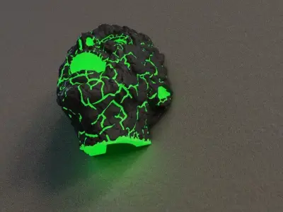 Lava Cracked Face Wall Sculpture-phosphorescent-3d print 3D print model