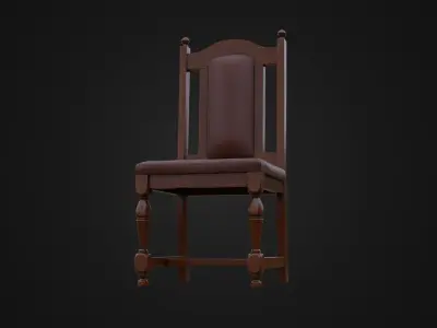 Wooden Chair 05 Low-poly 3D model