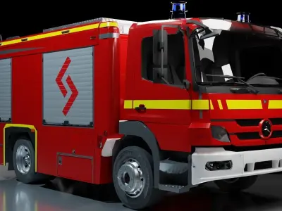 FireTruck Mercedes Atego Low-poly 3D model