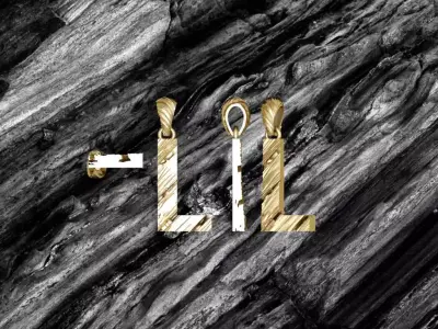 L Letter Alphabet Wooden Texture Pendant 3D Print Model 3D print model