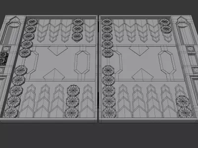 Dwarven Backgammon Board - Opened 3D model