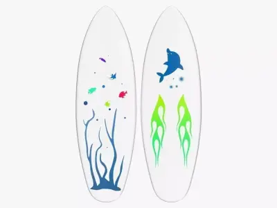 Surfboard tooth brush 3D model