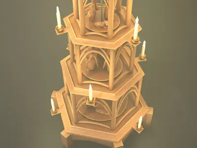 Christmas Pyramid Version 3 Remastered Low-poly 3D model