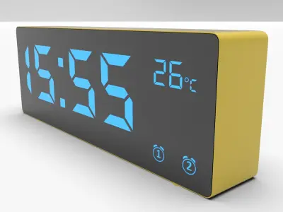 CLOCK YELLOW BLUE Low-poly 3D model