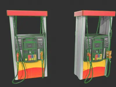 Gasoline Pump Fuel Dispenser Low-poly 3D model