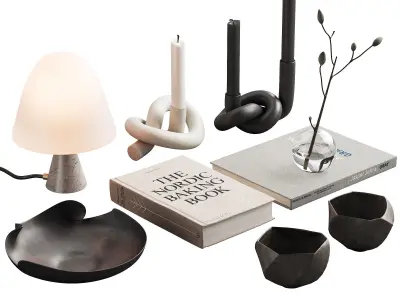 372 decorative set 040 japandi accessories kit 02 3D model