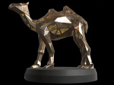 Steampunk Camel Low-poly 3D model