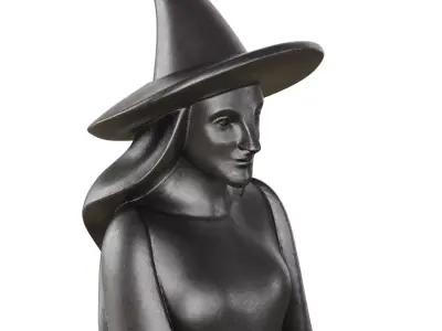 Halloween metal witch sculpture 3D model