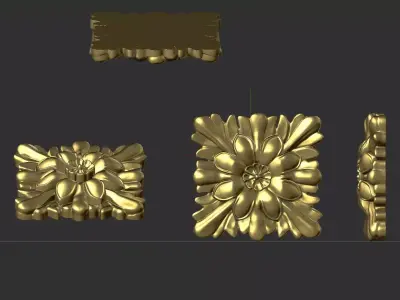 Rosette - Floral Square 3D print model