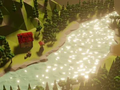 Low Poly Forest  Free 3D model