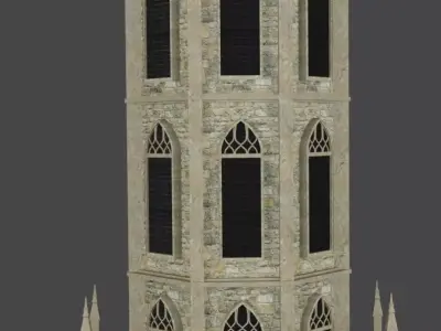 Gothic Bell Tower  Medieval Fantasy 3D Model 3D model
