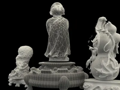 Chinese monk kid 3D model