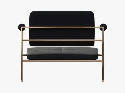 Metal and leather armchair by AZ Arch 3D model