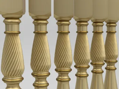 Carved Baluster 3D model shop