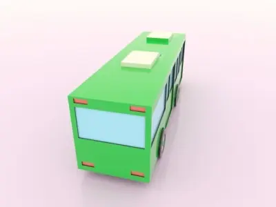 Cartoon Bus Low-poly 3D model