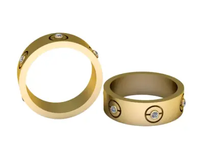 modern gold ring 3D print model