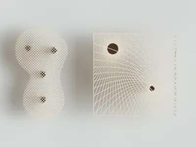 Rectangular spiral  and curve waffle pavilions 3D model