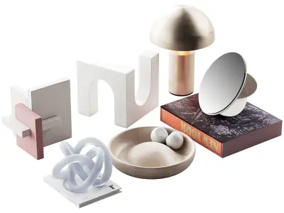 011 Living decor set NEW YORK 02 accessories for coffee table 3D model