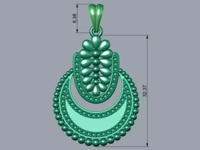 Single pendant or necklace 3D print model