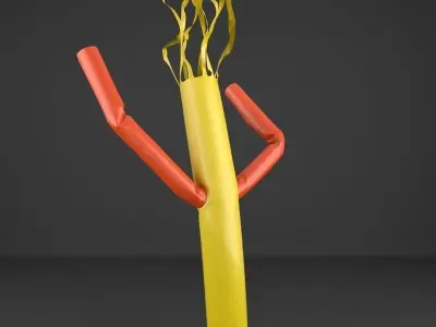 Skydancer balloon stick with face 3D model