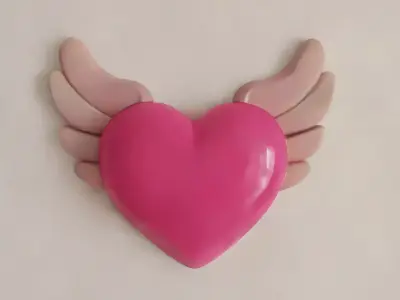 Flying Heart Wall Decor STL 3D Model for Cute Gift 3D print model